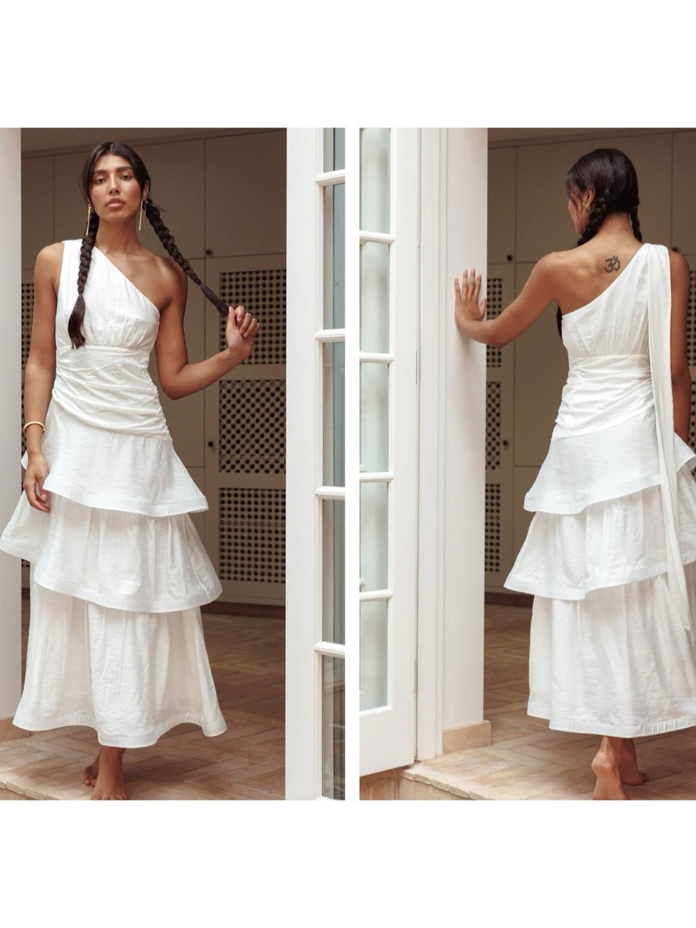 Saints & Secrets Kenny Tiered One Shoulder Maxi Dress White Size XS NWT